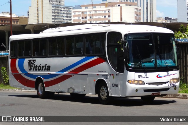 Expresso Vitória de Transportes 13008 na cidade de Porto Alegre, Rio Grande do Sul, Brasil, por Victor Bruck. ID da foto: 11856525.