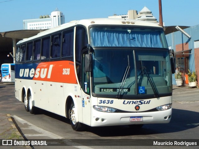 Unesul de Transportes 3638 na cidade de Porto Alegre, Rio Grande do Sul, Brasil, por Maurício Rodrigues. ID da foto: 11857849.