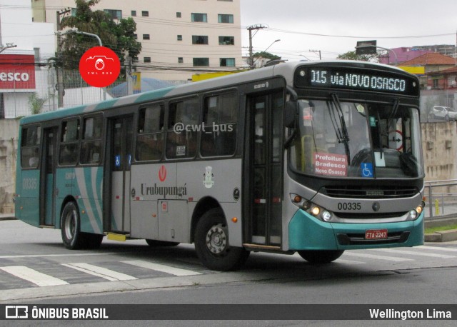 Auto Viação Urubupungá 00335 na cidade de Osasco, São Paulo, Brasil, por Wellington Lima. ID da foto: 11858179.