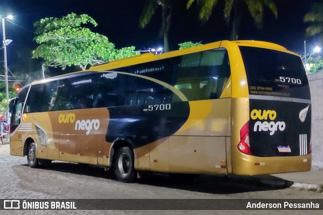 Ouro Negro Transportes e Turismo 5700 na cidade de Campos dos Goytacazes, Rio de Janeiro, Brasil, por Anderson Pessanha. ID da foto: 11862800.