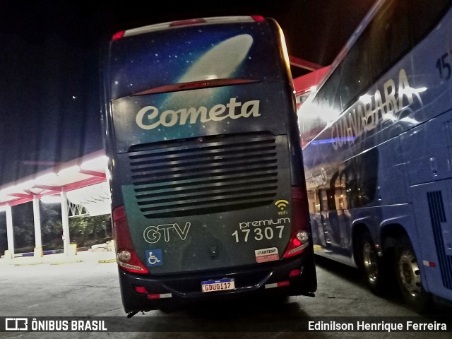 Viação Cometa 17307 na cidade de Estiva, Minas Gerais, Brasil, por Edinilson Henrique Ferreira. ID da foto: 11862751.