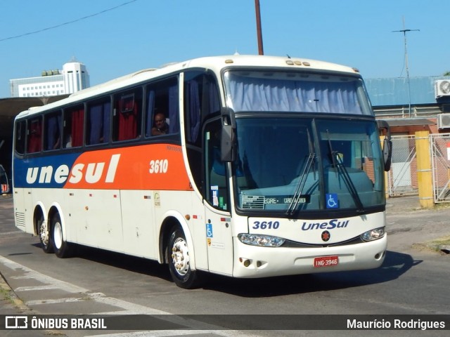 Unesul de Transportes 3610 na cidade de Porto Alegre, Rio Grande do Sul, Brasil, por Maurício Rodrigues. ID da foto: 11865314.