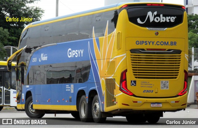 Nobre Transporte Turismo 2303 na cidade de Goiânia, Goiás, Brasil, por Carlos Júnior. ID da foto: 11866120.