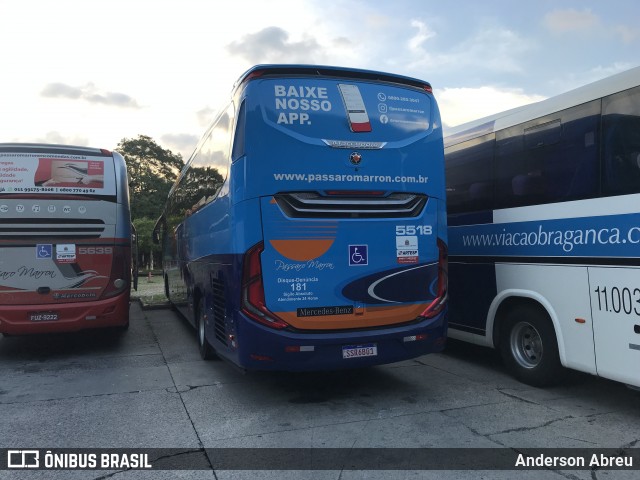 Empresa de Ônibus Pássaro Marron 5518 na cidade de São Paulo, São Paulo, Brasil, por Anderson Abreu. ID da foto: 11866781.