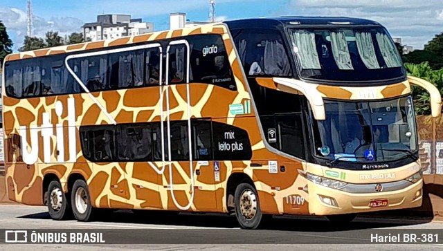 UTIL - União Transporte Interestadual de Luxo 11709 na cidade de Betim, Minas Gerais, Brasil, por Hariel BR-381. ID da foto: 11866883.