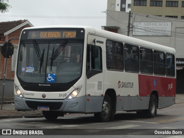 Auto Viação Sanjotur 5138 na cidade de São José dos Pinhais, Paraná, Brasil, por Osvaldo Born. ID da foto: 11869010.