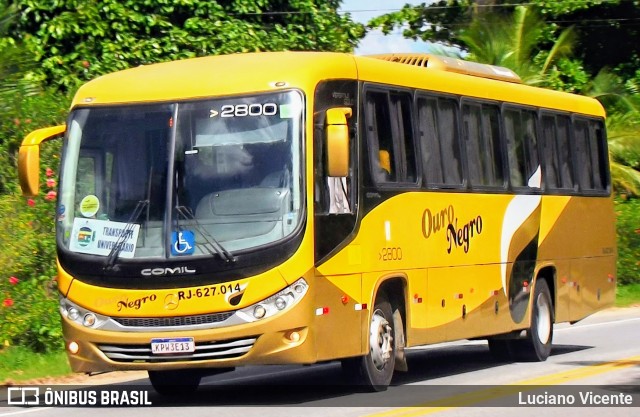 Ouro Negro Transportes e Turismo RJ 627.014 na cidade de Cachoeiras de Macacu, Rio de Janeiro, Brasil, por Luciano Vicente. ID da foto: 11869977.