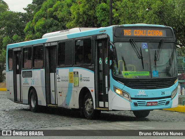 Maraponga Transportes 26603 na cidade de Fortaleza, Ceará, Brasil, por Bruno Oliveira Nunes. ID da foto: 11871084.