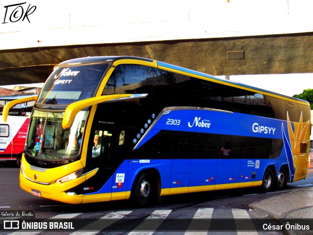 Nobre Transporte Turismo 2303 na cidade de Belo Horizonte, Minas Gerais, Brasil, por César Ônibus. ID da foto: 11871488.