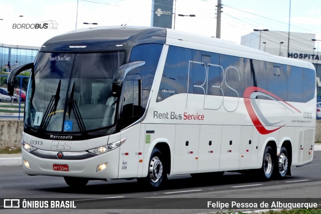 RBS - Rent Bus Service 0313 na cidade de Caruaru, Pernambuco, Brasil, por Felipe Pessoa de Albuquerque. ID da foto: 11874252.