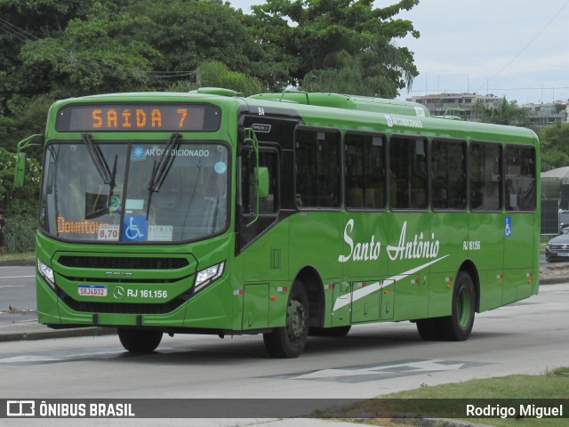 Transportes Santo Antônio RJ 161.156 na cidade de Rio de Janeiro, Rio de Janeiro, Brasil, por Rodrigo Miguel. ID da foto: 11872850.