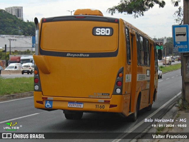 Transporte Suplementar de Belo Horizonte 1160 na cidade de Belo Horizonte, Minas Gerais, Brasil, por Valter Francisco. ID da foto: 11884467.