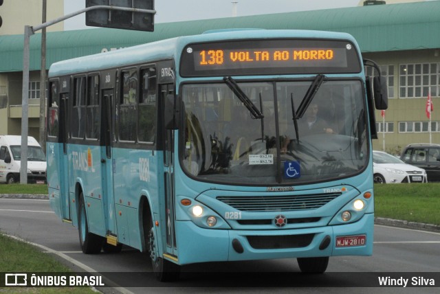 Transol Transportes Coletivos 0281 na cidade de Florianópolis, Santa Catarina, Brasil, por Windy Silva. ID da foto: 11894821.