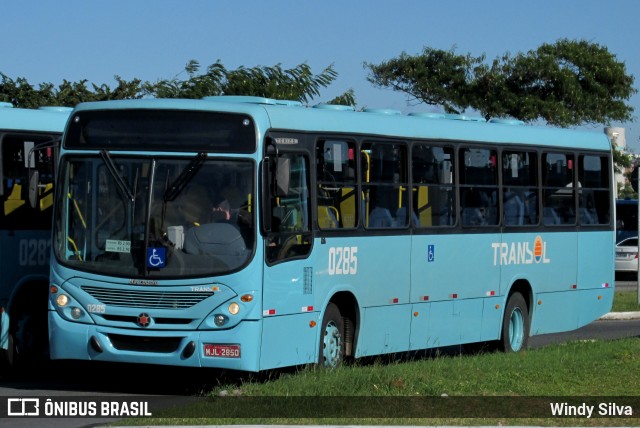 Transol Transportes Coletivos 0285 na cidade de Florianópolis, Santa Catarina, Brasil, por Windy Silva. ID da foto: 11894827.