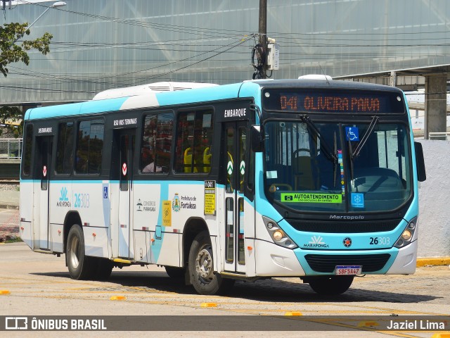 Maraponga Transportes 26303 na cidade de Fortaleza, Ceará, Brasil, por Jaziel Lima. ID da foto: 11895990.