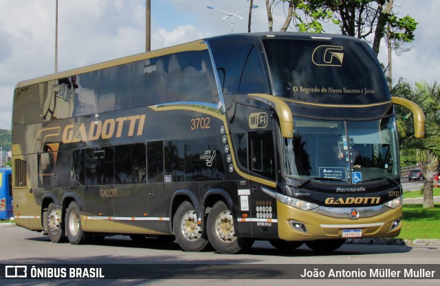 Auto Viação Gadotti 3702 na cidade de Florianópolis, Santa Catarina, Brasil, por João Antonio Müller Muller. ID da foto: 11896142.