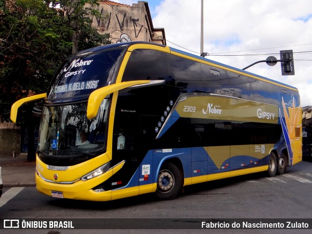 Nobre Transporte Turismo 2303 na cidade de Belo Horizonte, Minas Gerais, Brasil, por Fabricio do Nascimento Zulato. ID da foto: 11896824.