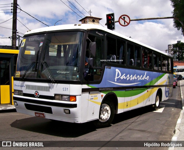 Passaredo Transporte e Turismo 531 na cidade de São Paulo, São Paulo, Brasil, por Hipólito Rodrigues. ID da foto: 11897854.