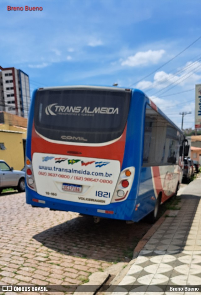 Trans Almeida Transporte e Turismo 1821 na cidade de Sorocaba, São Paulo, Brasil, por Breno Bueno. ID da foto: 11902684.