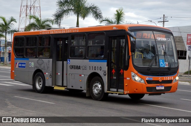Auto Ônibus São João 11010 na cidade de Feira de Santana, Bahia, Brasil, por Flavio Rodrigues Silva. ID da foto: 11902196.
