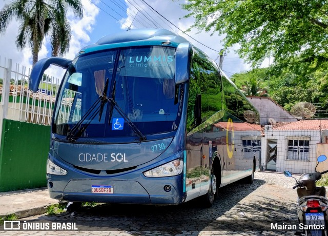 Viação Cidade Sol 9730 na cidade de Maragogipe, Bahia, Brasil, por Mairan Santos. ID da foto: 11904427.
