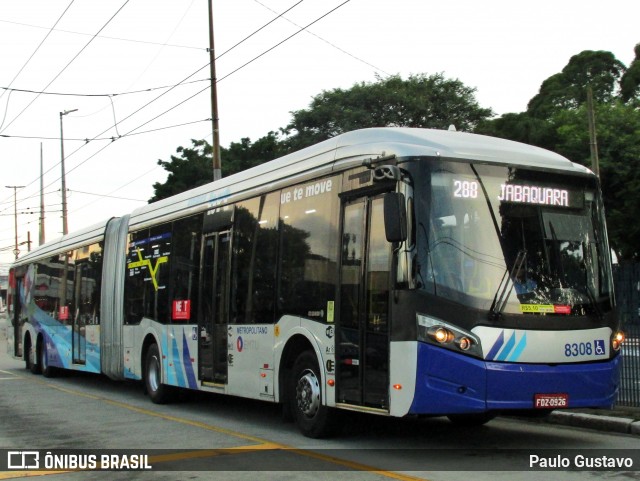 Next Mobilidade - ABC Sistema de Transporte 8308 na cidade de São Paulo, São Paulo, Brasil, por Paulo Gustavo. ID da foto: 11908503.