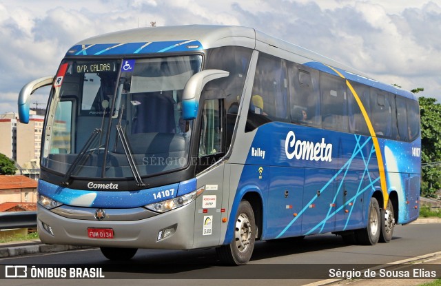 Viação Cometa 14107 na cidade de Campinas, São Paulo, Brasil, por Sérgio de Sousa Elias. ID da foto: 11838581.