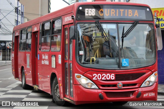 Auto Viação São José dos Pinhais 20206 na cidade de Curitiba, Paraná, Brasil, por Gabriel Marciniuk. ID da foto: 11843261.