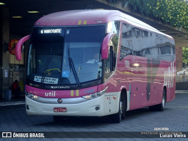 UTIL - União Transporte Interestadual de Luxo 7106 na cidade de Belo Horizonte, Minas Gerais, Brasil, por Lucas Vieira. ID da foto: 11844889.