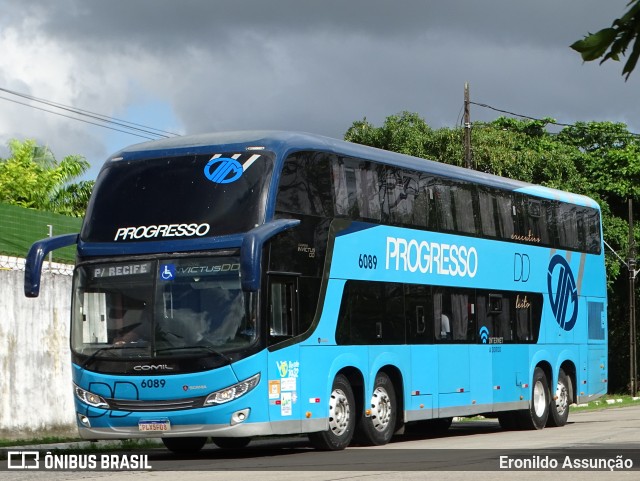 Auto Viação Progresso 6089 na cidade de Recife, Pernambuco, Brasil, por Eronildo Assunção. ID da foto: 11845489.