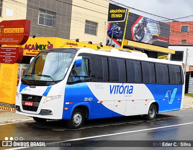 Vitória Transportes 201421 na cidade de Aracaju, Sergipe, Brasil, por Eder C.  Silva. ID da foto: 11846296.