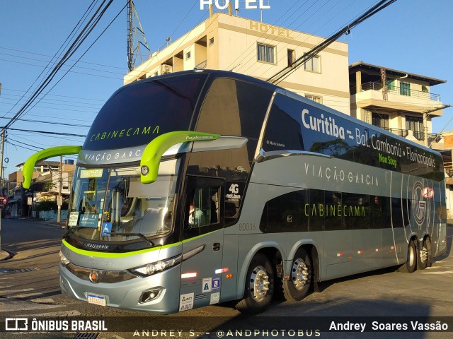 Viação Garcia 80036 na cidade de Balneário Camboriú, Santa Catarina, Brasil, por Andrey  Soares Vassão. ID da foto: 11850803.