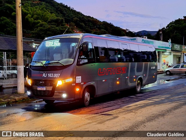 Transportes Única Petrópolis RJ 163.007 na cidade de Areal, Rio de Janeiro, Brasil, por Claudenir Galdino. ID da foto: 11853772.