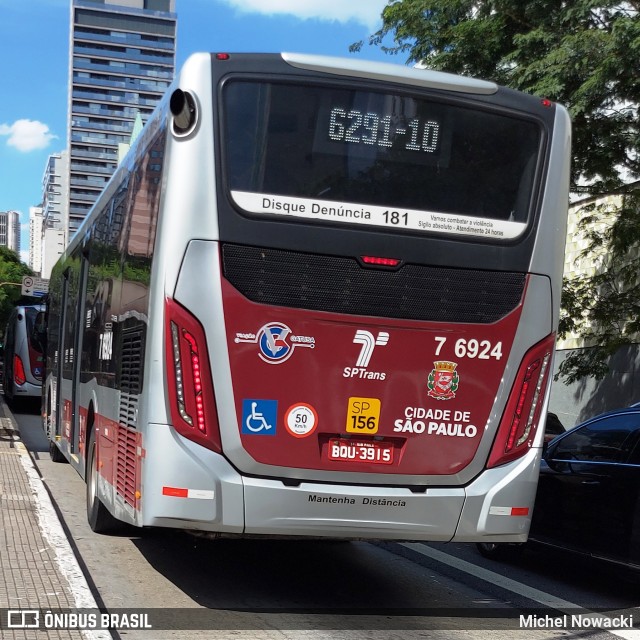 Viação Gatusa Transportes Urbanos 7 6924 na cidade de São Paulo, São Paulo, Brasil, por Michel Nowacki. ID da foto: 11911196.