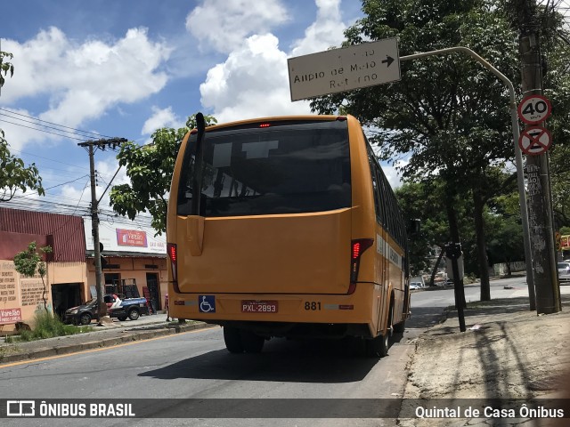 Transporte Suplementar de Belo Horizonte 881 na cidade de Belo Horizonte, Minas Gerais, Brasil, por Quintal de Casa Ônibus. ID da foto: 11932258.