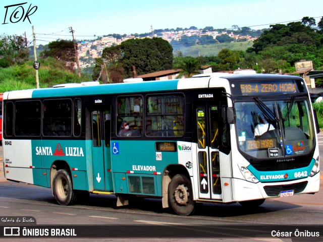 Expresso Santa Luzia 6642 na cidade de Sabará, Minas Gerais, Brasil, por César Ônibus. ID da foto: 11932866.