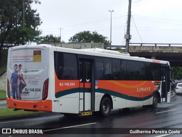 Linave Transportes RJ 146.024 na cidade de Rio de Janeiro, Rio de Janeiro, Brasil, por Guilherme Pereira Costa. ID da foto: 11931844.