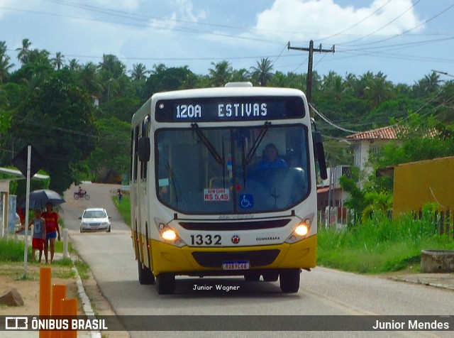 Transportes Guanabara 1332 na cidade de Extremoz, Rio Grande do Norte, Brasil, por Junior Mendes. ID da foto: 11935027.
