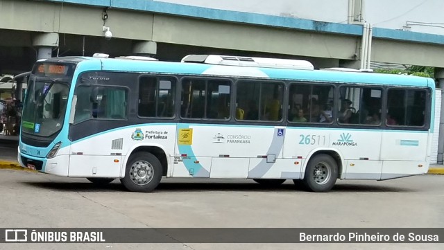 Maraponga Transportes 26511 na cidade de Fortaleza, Ceará, Brasil, por Bernardo Pinheiro de Sousa. ID da foto: 11937043.