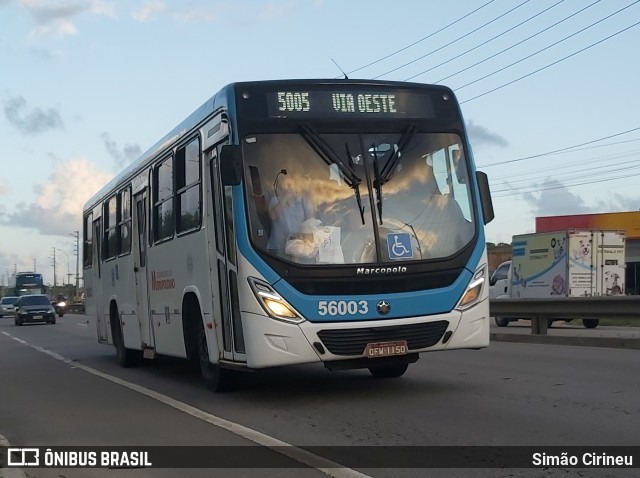 Rodoviária Santa Rita > SIM - Sistema Integrado Metropolitano > TR Transportes 56003 na cidade de Bayeux, Paraíba, Brasil, por Simão Cirineu. ID da foto: 11937238.