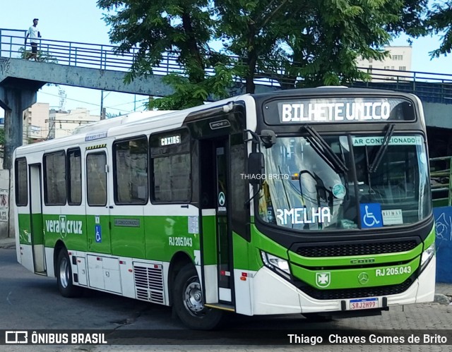 Viação Vera Cruz RJ 205.043 na cidade de Duque de Caxias, Rio de Janeiro, Brasil, por Thiago  Chaves Gomes de Brito. ID da foto: 11938678.