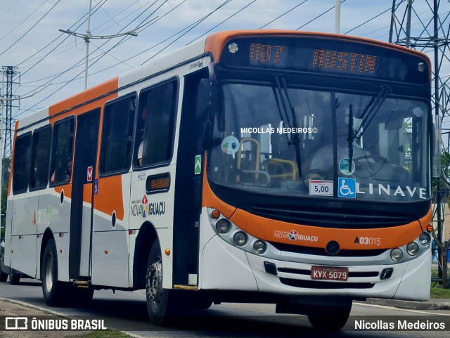 Linave Transportes A03015 na cidade de Nova Iguaçu, Rio de Janeiro, Brasil, por Nicollas Medeiros. ID da foto: 11940443.