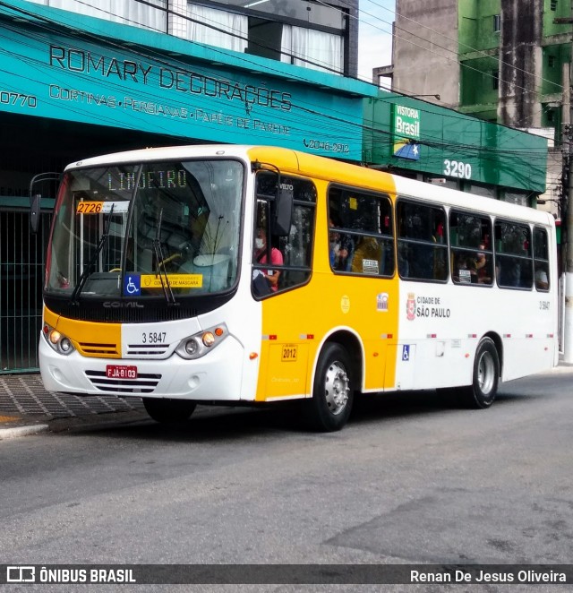 Upbus Qualidade em Transportes 3 5847 na cidade de São Paulo, São Paulo, Brasil, por Renan De Jesus Oliveira. ID da foto: 11941412.