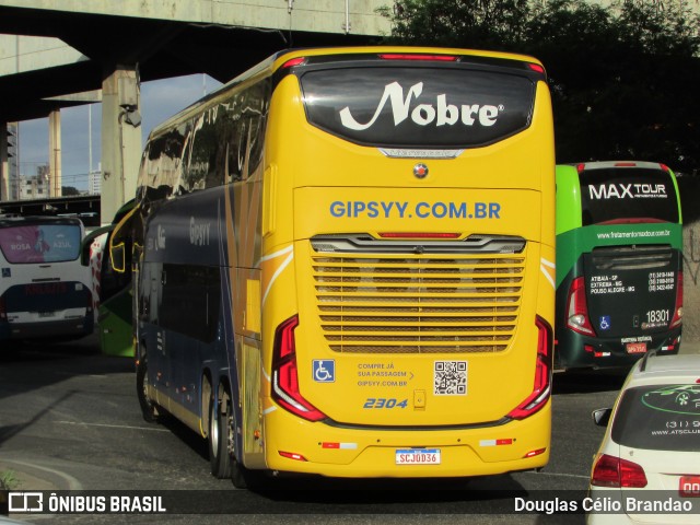 Nobre Transporte Turismo 2304 na cidade de Belo Horizonte, Minas Gerais, Brasil, por Douglas Célio Brandao. ID da foto: 11943097.