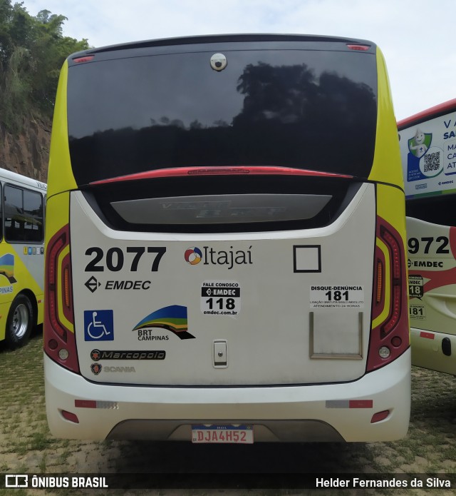 Itajaí Transportes Coletivos 2077 na cidade de Campinas, São Paulo, Brasil, por Helder Fernandes da Silva. ID da foto: 11942024.