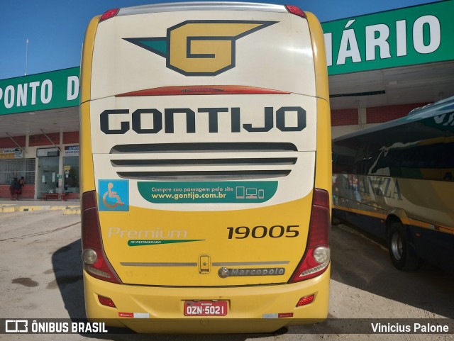 Empresa Gontijo de Transportes 19005 na cidade de Propriá, Sergipe, Brasil, por Vinicius Palone. ID da foto: 11941587.