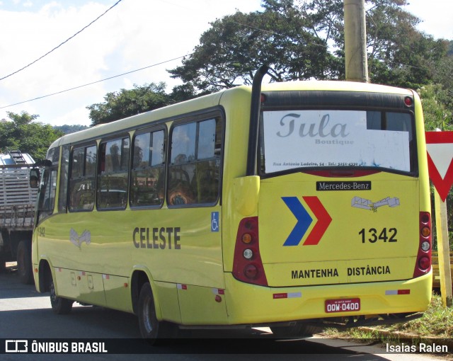 Viação Celeste 1342 na cidade de Santos Dumont, Minas Gerais, Brasil, por Isaias Ralen. ID da foto: 11945577.