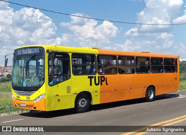 TUPi Transportes Urbanos Piracicaba 8165 na cidade de Piracicaba, São Paulo, Brasil, por Juliano Sgrigneiro. ID da foto: 11945694.