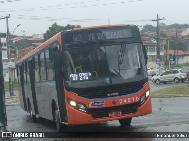 Auto Ônibus São João 24010 na cidade de Feira de Santana, Bahia, Brasil, por Emanuel Silva. ID da foto: 11943984.