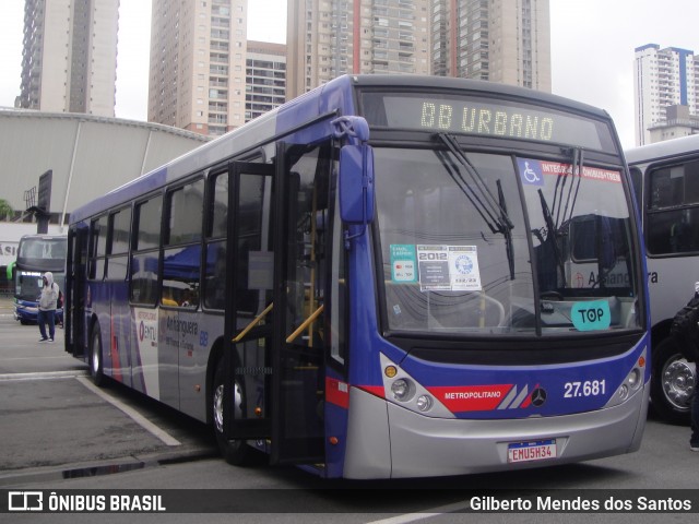 BB Transportes e Turismo 27.681 na cidade de Barueri, São Paulo, Brasil, por Gilberto Mendes dos Santos. ID da foto: 11943770.